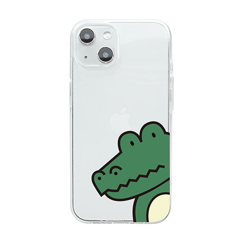 Dparks ソフトクリアケース for iPhone 14 ワニ 背面カバー型 DS24119i14