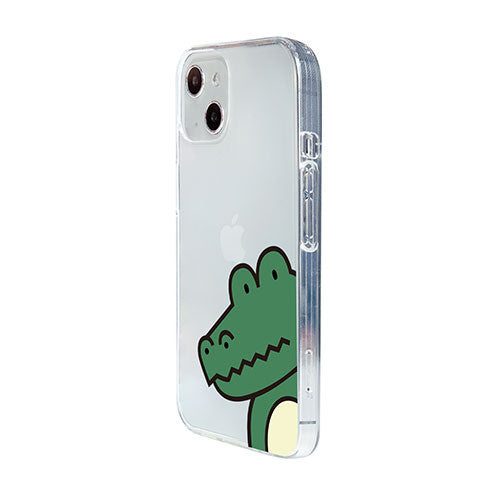 Dparks ソフトクリアケース for iPhone 14 ワニ 背面カバー型 DS24119i14