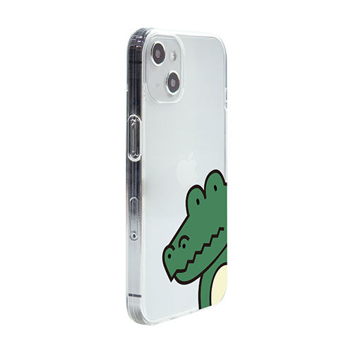 Dparks ソフトクリアケース for iPhone 14 ワニ 背面カバー型 DS24119i14