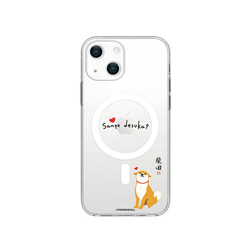 abbi FRIENDS 公式ライセンス品 しばたさんMagSafe対応クリアケース for iPhone 14 散歩の気配 背面カバー型 ABF24182i14