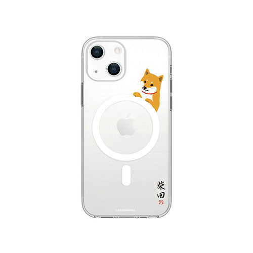 abbi FRIENDS 公式ライセンス品 しばたさんMagSafe対応クリアケース for iPhone 14 柵の向こう 背面カバー型 ABF24185i14