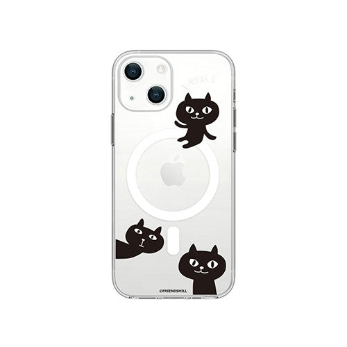 abbi FRIENDS 公式ライセンス品 ネコマンジュウMagSafe対応クリアケース for iPhone 14 仲良しトリオ 背面カバー型 ABF24187i14
