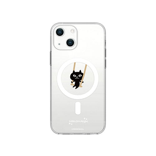 abbi FRIENDS 公式ライセンス品 ネコマンジュウMagSafe対応クリアケース for iPhone 14 ブランコ 背面カバー型 ABF24190i14