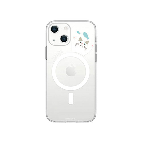 abbi FRIENDS 公式ライセンス品 ターチャンMagSafe対応クリアケース for iPhone 14 おさかなブルー 背面カバー型 ABF24191i14