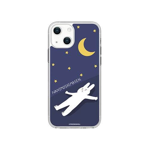 abbi FRIENDS 公式ライセンス品 なにもしないうさぎソフトクリアケース for iiPhone 14 夜になりましたがなにもしません 背面カバー型 ABF24193i14