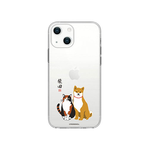 abbi FRIENDS 公式ライセンス品 しばたさんソフトクリアケース for iiPhone 14 しばみやコンビ 背面カバー型 ABF24200i14
