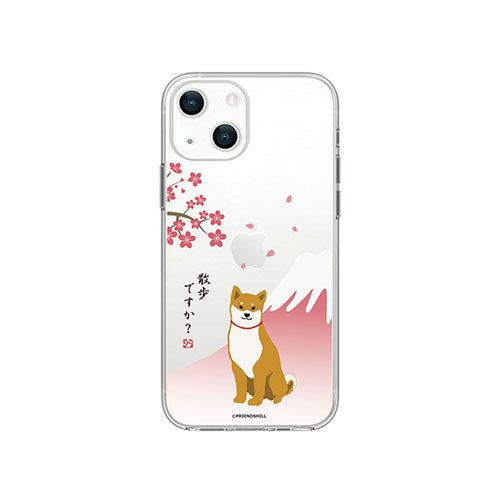 abbi FRIENDS 公式ライセンス品 しばたさんソフトクリアケース for iiPhone 14 さくら 背面カバー型 ABF24201i14