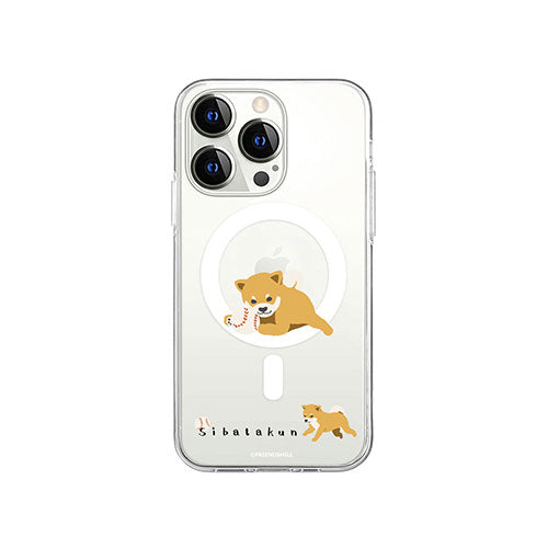 abbi FRIENDS 公式ライセンス品 しばたさんMagSafe対応クリアケース for iPhone 14 Pro ボール取ってきて 背面カバー型 ABF24215i14P