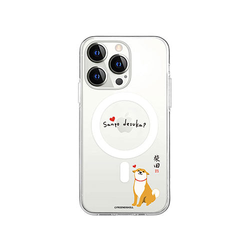 abbi FRIENDS 公式ライセンス品 しばたさんMagSafe対応クリアケース for iPhone 14 Pro 散歩の気配 背面カバー型 ABF24216i14P