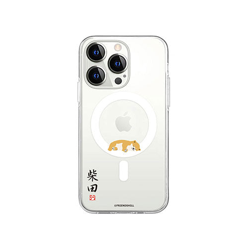 abbi FRIENDS 公式ライセンス品 しばたさんMagSafe対応クリアケース for iPhone 14 Pro 昼寝 背面カバー型 ABF24218i14P