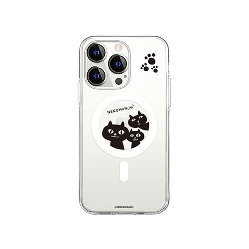 abbi FRIENDS 公式ライセンス品 ネコマンジュウMagSafe対応クリアケース for iPhone 14 Pro 覗いてごらん 背面カバー型 ABF24220i14P