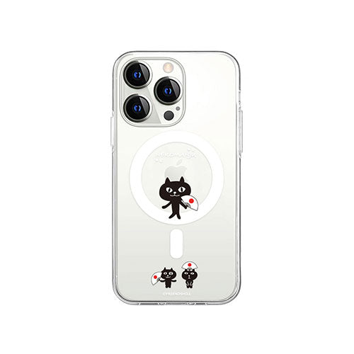 abbi FRIENDS 公式ライセンス品 ネコマンジュウMagSafe対応クリアケース for iPhone 14 Pro 渡り 背面カバー型 ABF24223i14P
