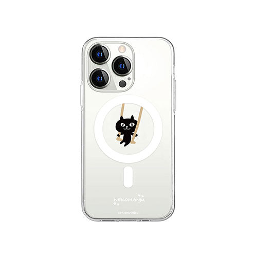 abbi FRIENDS 公式ライセンス品 ネコマンジュウMagSafe対応クリアケース for iPhone 14 Pro ブランコ 背面カバー型 ABF24224i14P