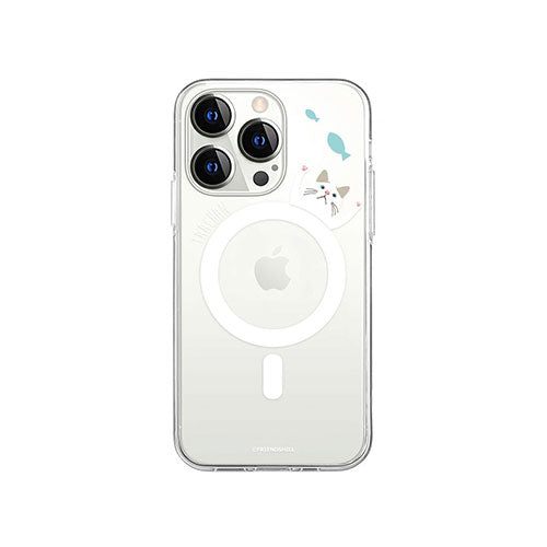 abbi FRIENDS 公式ライセンス品 ターチャンMagSafe対応クリアケース for iPhone 14 Pro おさかなブルー 背面カバー型 ABF24225i14P