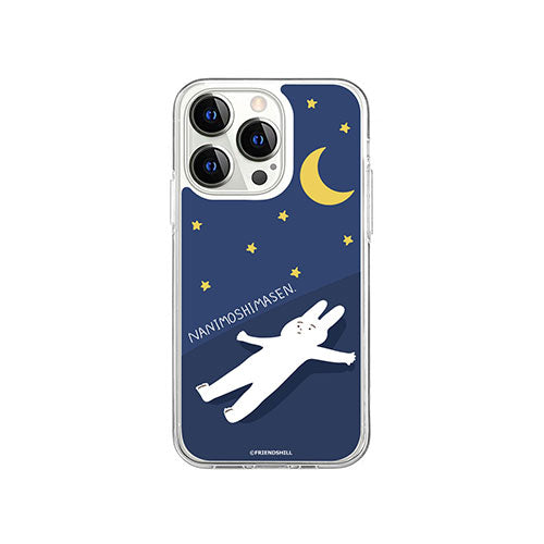 abbi FRIENDS 公式ライセンス品 なにもしないうさぎソフトクリアケース for iiPhone 14 Pro 夜になりましたがなにもしません 背面カバー型 ABF24227i14P