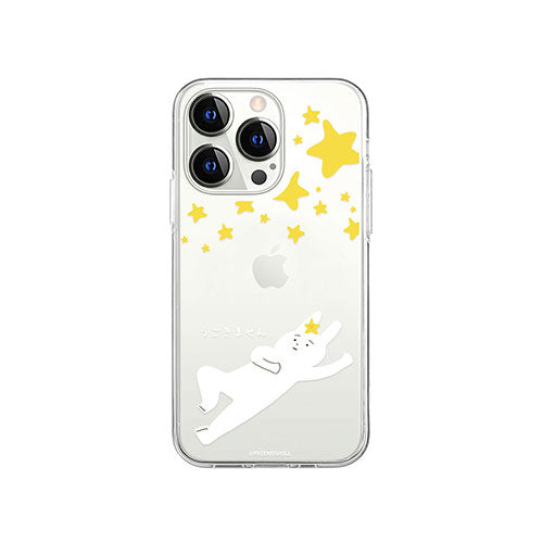 abbi FRIENDS 公式ライセンス品 なにもしないうさぎソフトクリアケース for iiPhone 14 Pro 星降る空ですがなにもしません 背面カバー型 ABF24228i14P