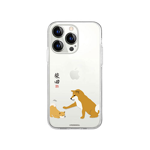 abbi FRIENDS 公式ライセンス品 しばたさんソフトクリアケース for iiPhone 14 Pro 子犬 背面カバー型 ABF24232i14P