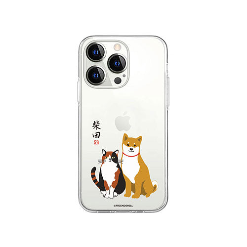 abbi FRIENDS 公式ライセンス品 しばたさんソフトクリアケース for iiPhone 14 Pro しばみやコンビ 背面カバー型 ABF24234i14P