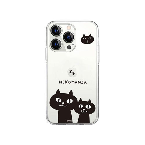 abbi FRIENDS 公式ライセンス品 ネコマンジュウソフトクリアケース for iiPhone 14 Pro たまにはコンビで 背面カバー型 ABF24238i14P