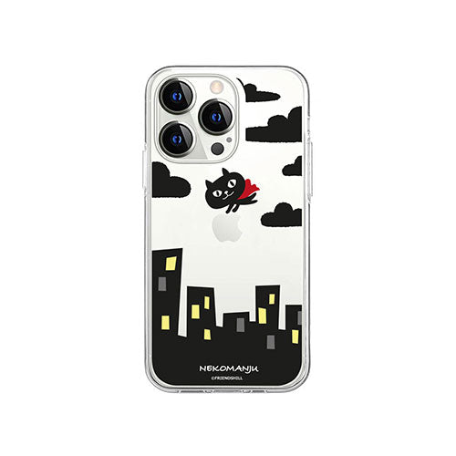 abbi FRIENDS 公式ライセンス品 ネコマンジュウソフトクリアケース for iPhone 14 Pro 赤いマント 背面カバー型 ABF24241i14P