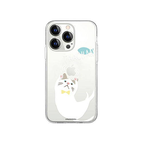 abbi FRIENDS 公式ライセンス品 ターチャンソフトクリアケース for iPhone 14 Pro 魚とターチャン 背面カバー型 ABF24245i14P