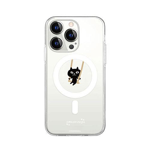 abbi FRIENDS 公式ライセンス品  ネコマンジュウMagSafe対応クリアケース for iPhone 14 Pro Max ブランコ 背面カバー型 ABF24258i14PM