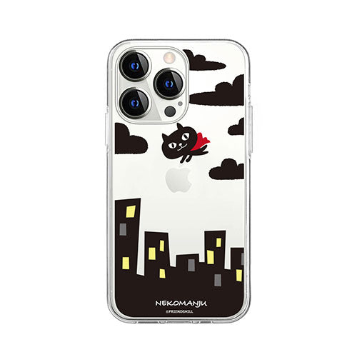 abbi FRIENDS 公式ライセンス品 ネコマンジュウソフトクリアケース for iPhone 14 Pro Max 赤いマント 背面カバー型 ABF24261i14PM