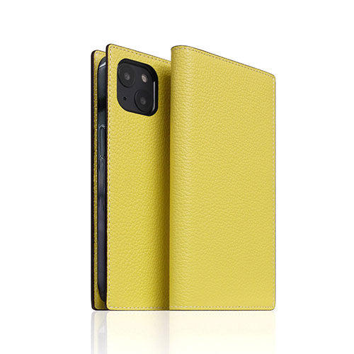 SLG Design Neon Full Grain Leather Case for iPhone 14 レモン 手帳型 SD24304i14LM