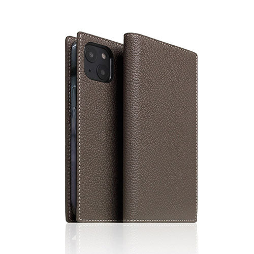 SLG Design Full Grain Leather Case for iPhone 14 エトフクリーム 手帳型 SD24307i14EC