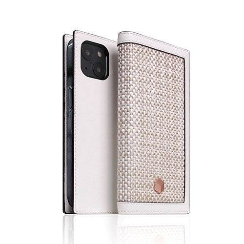 SLG Design Edition Calf Skin Leather Diary for iPhone 14 ホワイト 手帳型 SD24312i14WH