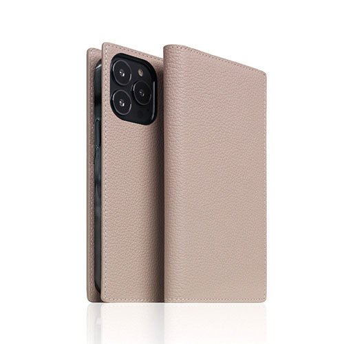 SLG Design Full Grain Leather Case for iPhone 14 Pro ライトクリーム 手帳型 SD24326i14PLC