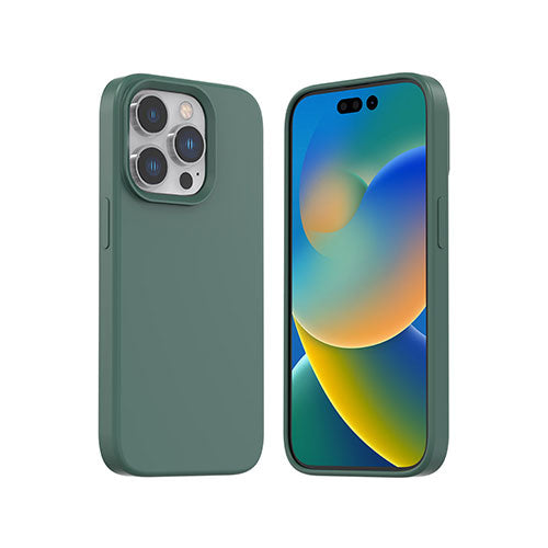 araree MagSafe対応シリコンケース TYPOSKIN for iPhone 14 Pro パイングリーン 背面カバー型 AR24688i14PGR