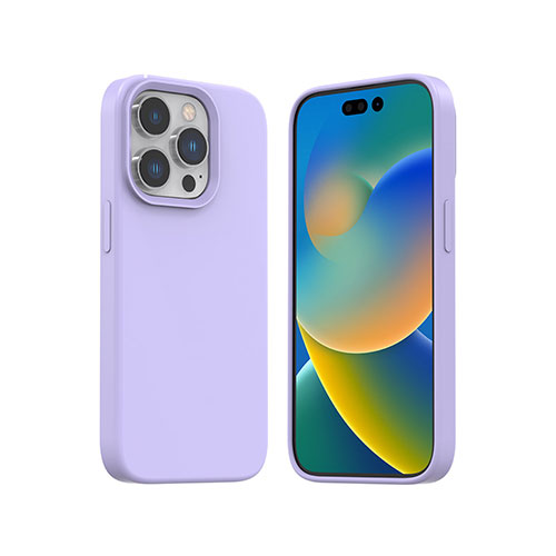 araree MagSafe対応シリコンケース TYPOSKIN for iPhone 14 Pro ライラックパープル 背面カバー型 AR24690i14PPL