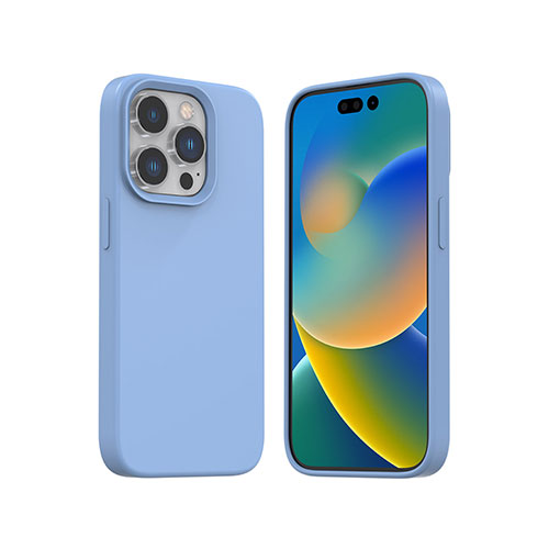araree MagSafe対応シリコンケース TYPOSKIN for iPhone 14 Pro シエラブルー 背面カバー型 AR24691i14PBL