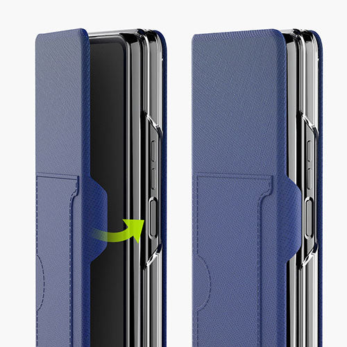 araree Galaxy Z Fold 4 カードスロット付きBonnet C Diary アッシュブルー AR24768GZFD3BL