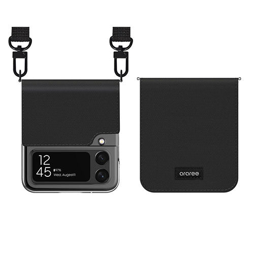 araree Galaxy Z Flip 4 Canvas Diary ブラック AR24784GZFP3BK