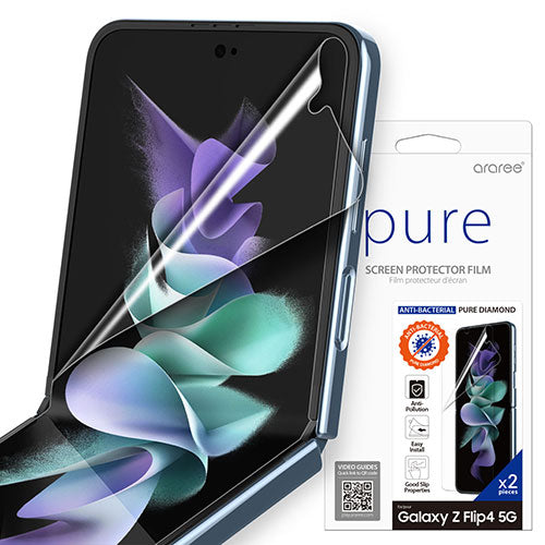 araree Galaxy Z Flip 4 全画面抗菌保護フィルム PURE DIAMOND(2枚入り)クリア  AR24791GZFP3