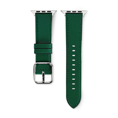 EGARDEN スクエアバックル本革バンド for Apple Watch 49/45/44/42mm ディープグリーン EG24860AWGN