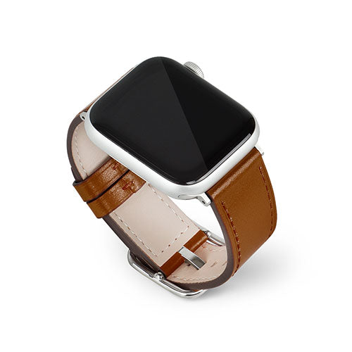 EGARDEN スクエアバックル本革バンド for Apple Watch 41/40/38mm ブラウン EG24864AWBR