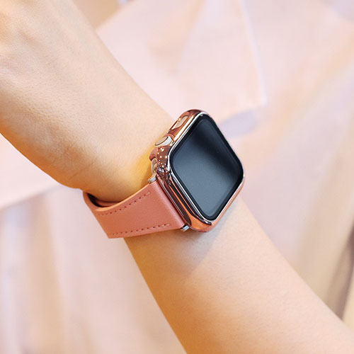 EGARDEN ガラスフィルム一体型ケースfor Apple Watch 41mm ローズゴールド EG24886AWRG