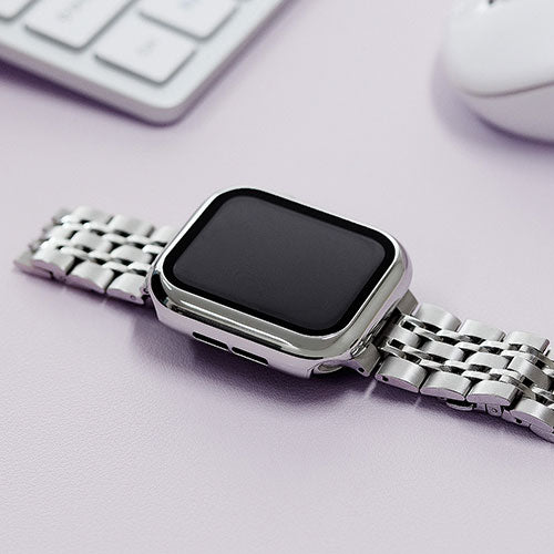 EGARDEN ガラスフィルム一体型ケースfor Apple Watch 40mm シルバー EG24889AWSV