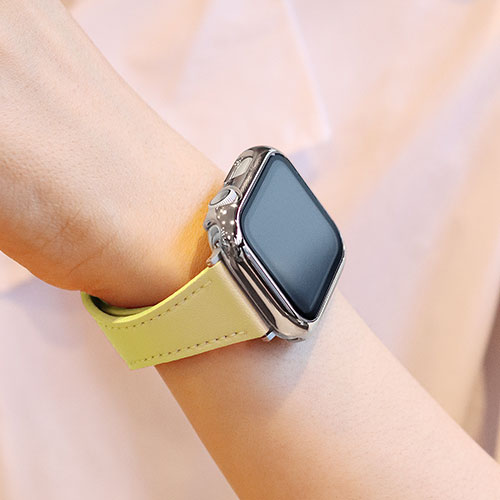EGARDEN ガラスフィルム一体型ケースfor Apple Watch 40mm シルバー EG24889AWSV