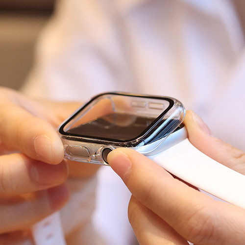 EGARDEN ガラスフィルム一体型ケースfor Apple Watch 40mm クリア EG24891AWCL