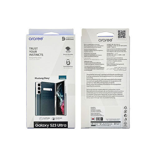 araree アラリー Galaxy S23 Ultra Mustang Diary アッシュブルー AR25107S23U