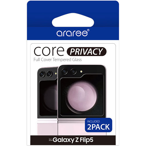 araree CORE のぞき見防止 強化ガラスフィルム for Galaxy Z Flip 5  (2枚入り) AR25287GZFP5