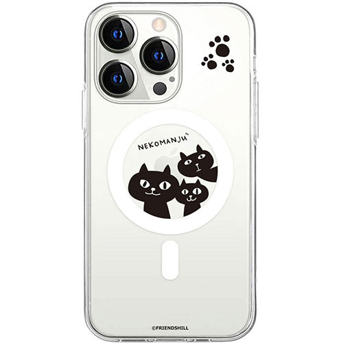 abbi FRIENDS アビィフレンズ 公式ライセンス品 ネコマンジュウMagSafe対応クリアケース for iPhone 15 Pro 覗いてごらん ABF25372i15PR