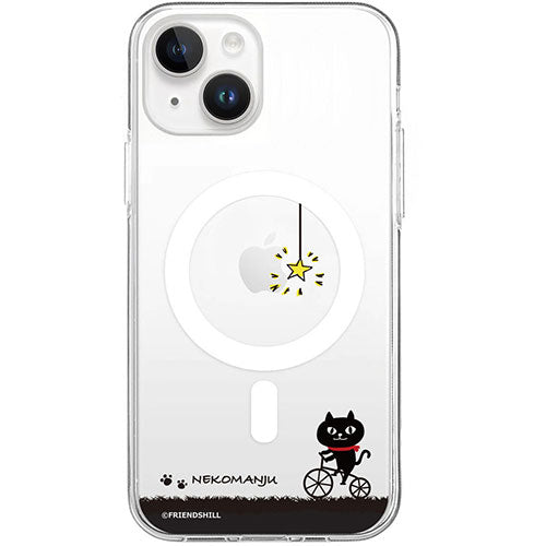 abbi FRIENDS アビィフレンズ 公式ライセンス品 ネコマンジュウMagSafe対応クリアケース for iPhone 15 Plus サイクリング ABF25400i15PL