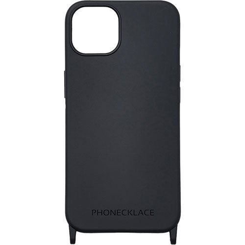 PHONECKLACE フォンネックレス ストラップホール付きシリコンケース for iPhone 15　ブラック PN25567i15