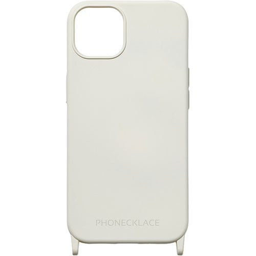 PHONECKLACE フォンネックレス ストラップホール付きシリコンケース for iPhone 15　アイボリー PN25568i15