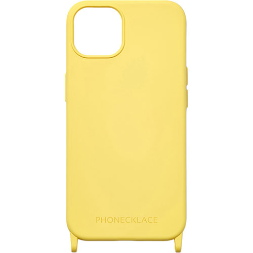 PHONECKLACE フォンネックレス ストラップホール付きシリコンケース for iPhone 15　イエロー PN25569i15